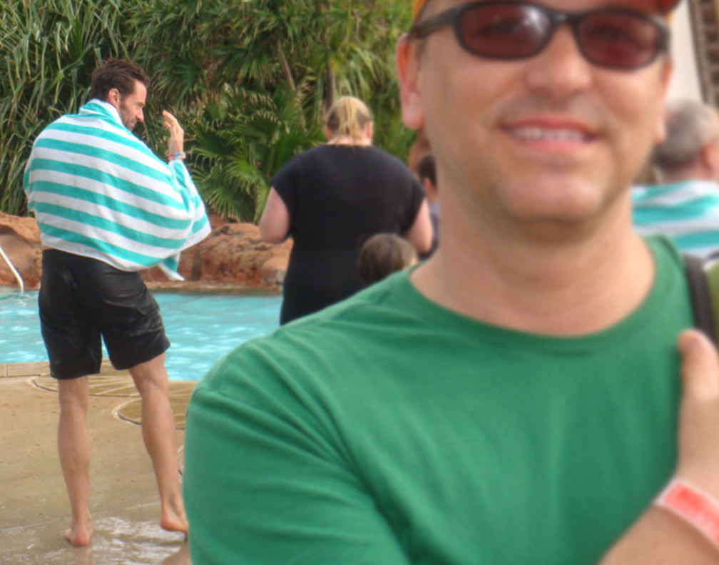 Hugh Jackman, Andrew Lytle and Me in the Bahamas